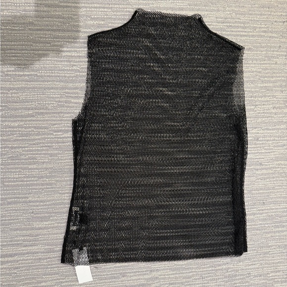 NWT Kallmeyer NY Elegant Black Mesh Sleeveless Top size Large - Picture 1 of 4